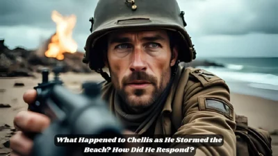 What Happened to Chellis as He Stormed the Beach? How Did He Respond?